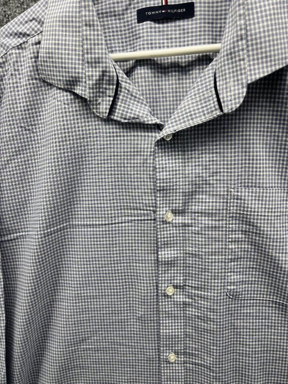 Tommy Hilfiger Dress Shirt Mens XXL Blue Gingham Regular Fit Long Sleeve - Picture 8 of 11